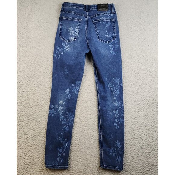 Lucky Brand Denim - Women's Size 4/27 Lucky Brand Slim Fit Skinny Jeans Denim Blue Floral Stretch